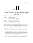 What Teachers Need to Know About Learning