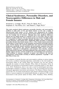 Clinical Syndromes, Personality Disorders, and