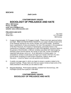 sociology of prejudice and hate