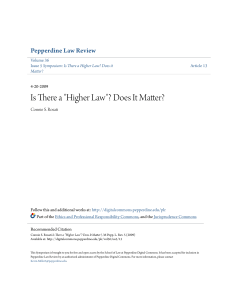 Is There a "Higher Law"? Does It Matter?