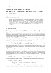 odinger Equations for Identical Particles and the Separation Property