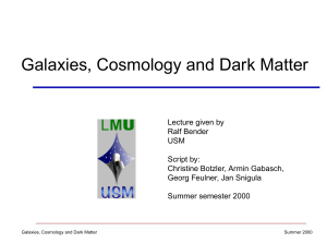 Galaxies, Cosmology and Dark Matter - IA