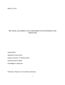 War, Money, and Inflation in the United States from the Revolution to