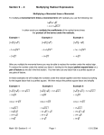 Section 9 – 4: Multiplying Radical Expressions