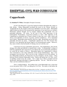 Copperheads Essay - Essential Civil War Curriculum