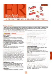 Lithium Thionyl Chloride Battery (Li/SOCI2)