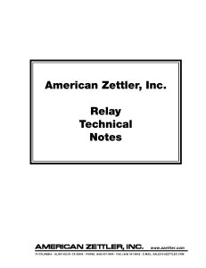 American Zettler, Inc. Relay Technical Notes