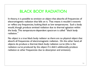 Stellar Spectrum Characteristics and Black Body Radiation