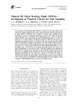 Mineral Oil Metal Working Fluids (MWFs)– development of Practical