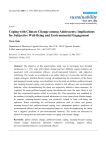 Coping with Climate Change among Adolescents: Implications for