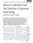 Natural selection and the function of genome imprinting: