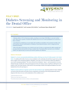 Policy Brief: Diabetes Screening and Monitoring in the Dental Office