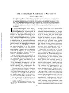 The Intermediary Metabolism of Cholesterol