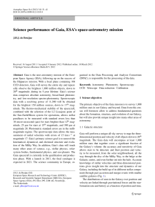 Science performance of Gaia, ESA`s space