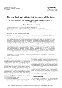 The new Basel high-latitude field star survey of the Galaxy