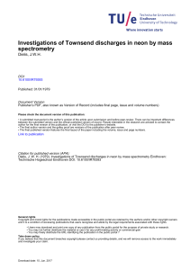 Investigations of Townsend discharges in neon by mass spectrometry
