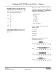 Pre-Algebra 2010–2011 Semester 2 Exam — Released