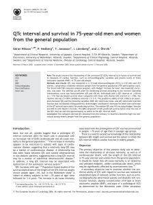 QTc interval and survival in 75-year
