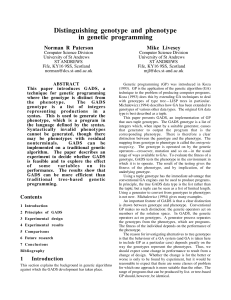 Distinguishing genotype and phenotype in genetic programming