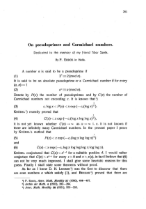 pseudoprime or a Carmichael number