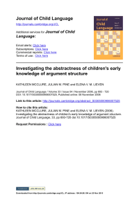 Investigating the abstractness of children`s early knowledge of