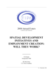 Spatial Development Initiatives and Employment Creation
