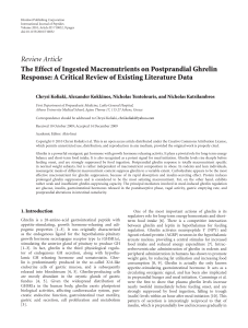 The Effect of Ingested Macronutrients on Postprandial Ghrelin