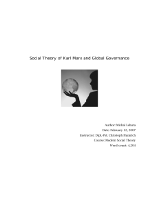 Social Theory of Karl Marx and Global Governance