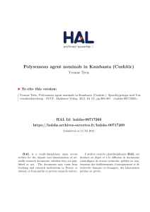Polysemous agent nominals in Kambaata (Cushitic) - Hal-SHS