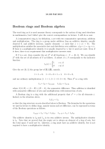 Boolean rings and Boolean algebra