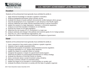 Achievement Level Descriptors U.S. History