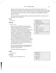 Unit 1 - Whole Numbers - Chapter 4