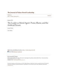 The Leader as Moral Agent: Praise, Blame, and the