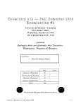 Chemistry 212 — Fall Semester 1996 Examination #2