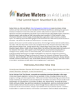 Tribal Summit Report - Native Waters on Arid Lands