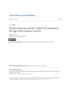 Medieval Europe and the Culture of Contempt in the Age of the