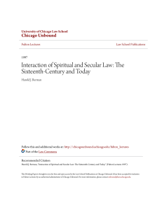 Interaction of Spiritual and Secular Law: The