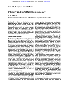 Pituitary and hypothalamic physiology