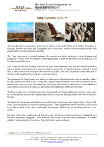 Tang Dynasty Culture - Silk Road Travel Management Ltd, Silk