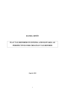flat tax reforms in estonia and slovakia as perspectives for croatian