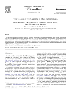 The process of RNA editing in plant mitochondria