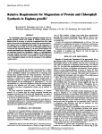 Relative Requirements for Magnesium of Protein and Chlorophyll