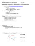 Math 093 and Math 117A – Linear Functions Your Name: Reading