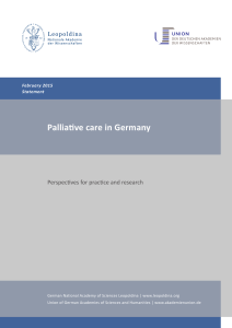 Palliative care in Germany - Union der deutschen Akademien der