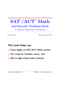 SAT/ACT Math and Beyond: Problems Book - Mathematics