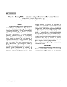 Review Article Glycated Haemoglobin — a marker and predictor of