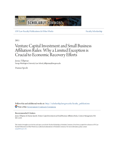 Venture Capital Investment and Small Business Affiliation Rules