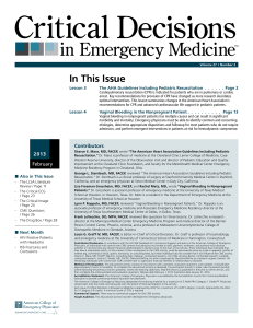 In This Issue - ACEP SSO Service - American College of Emergency