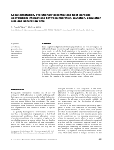 Local adaptation, evolutionary potential and host - MiVEGEC