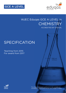 WJEC Eduqas A Level Chemistry specification